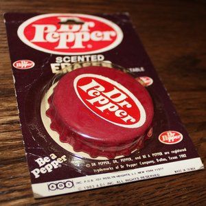 3/$88- unopened 1983 vintage Dr Pepper scented eraser Taiwan sealed A.D.I. Inc.
